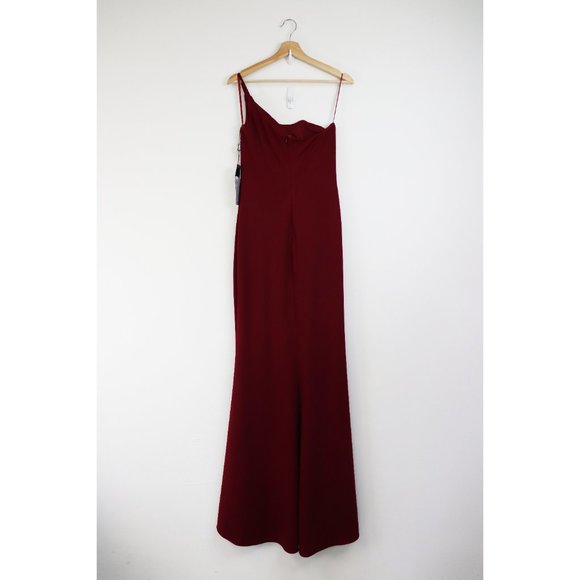 NWT La Femme 28176 One Shoulder Thigh Slit Dress 6 - Picture 5 of 8